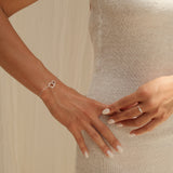 Double Ring Bracelet In Silver