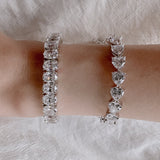 Heart tennis bracelet