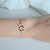 Double Ring Bracelet In Rose Gold