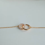 Double Ring Bracelet In Rose Gold